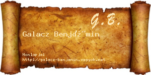 Galacz Benjámin névjegykártya